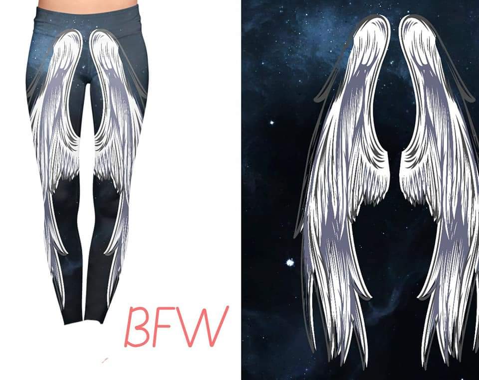 Angel wings backside leggings and capris