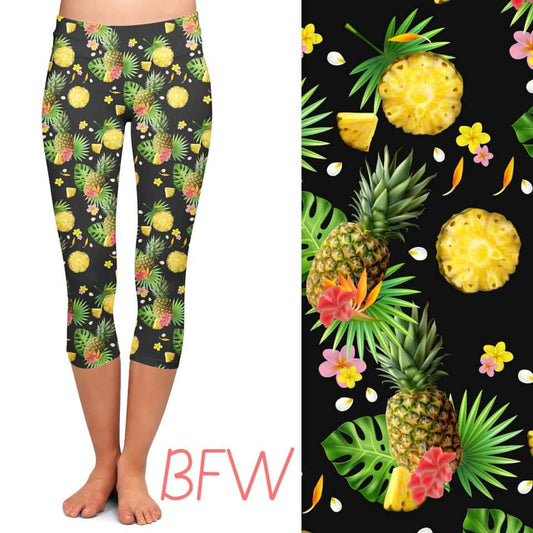 Pineapple Delight leggings, capris and shorts with pockets