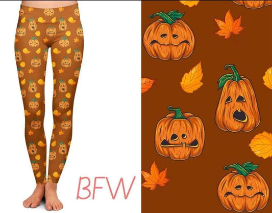 Grumpy Pumpkin Leggings and Capris with pockets