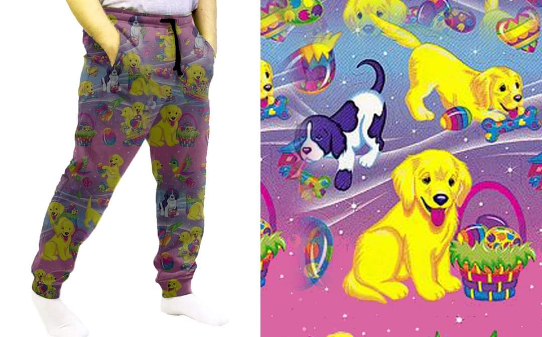 LF Holiday Easter Puppy leggings capris joggers and loungers kids and adults