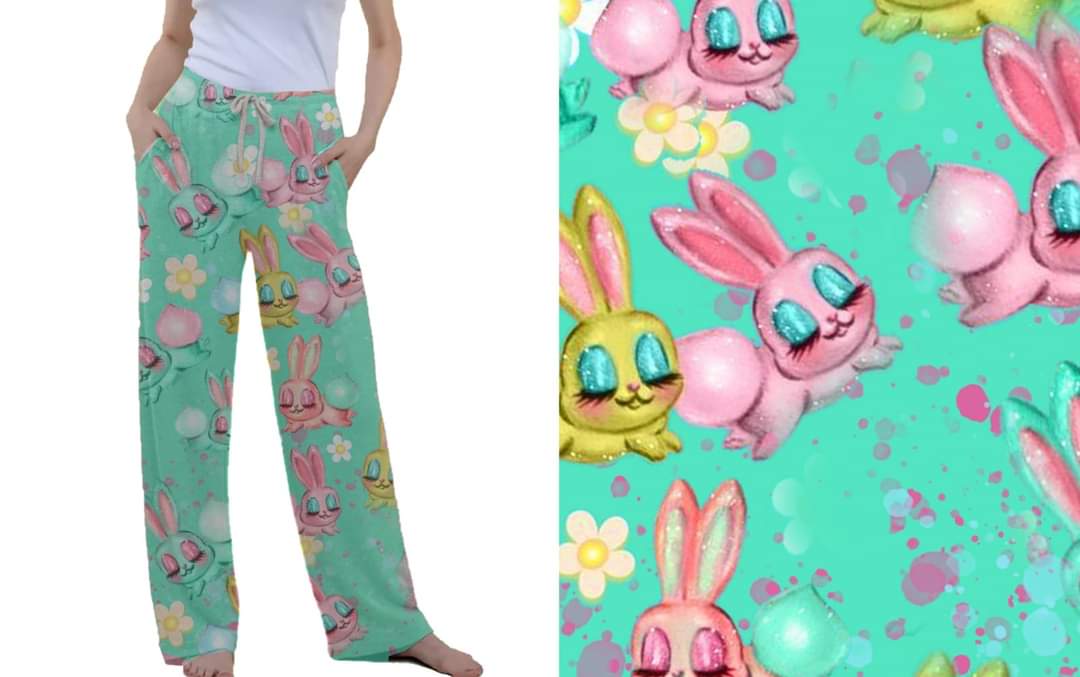 Puffy Bunnies leggings capris joggers and loungers kids and adults