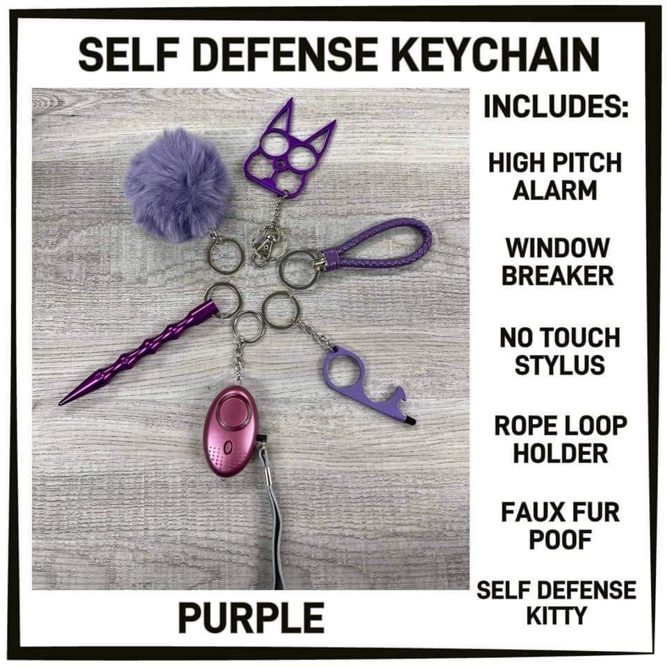 Purple Self Defense Keychain Set
