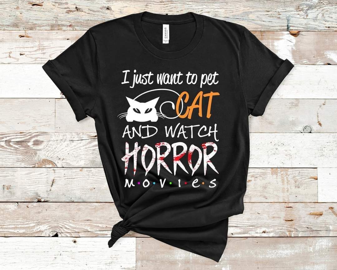 Pet Cat and Watch Horror tee