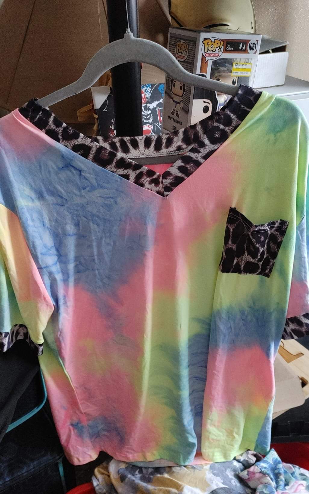 Tie dye leopard blouse final markdown