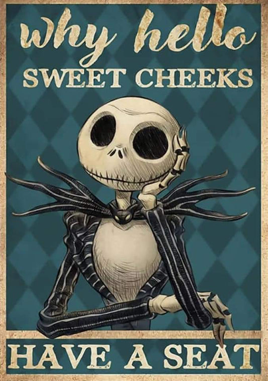 Sweet Cheeks Metal Tin Sign