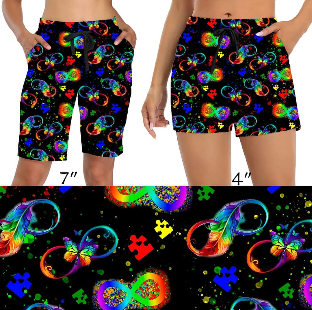 Autism of Many Colors Leggings, Capris, Lounge Pants, Joggers and Shorts