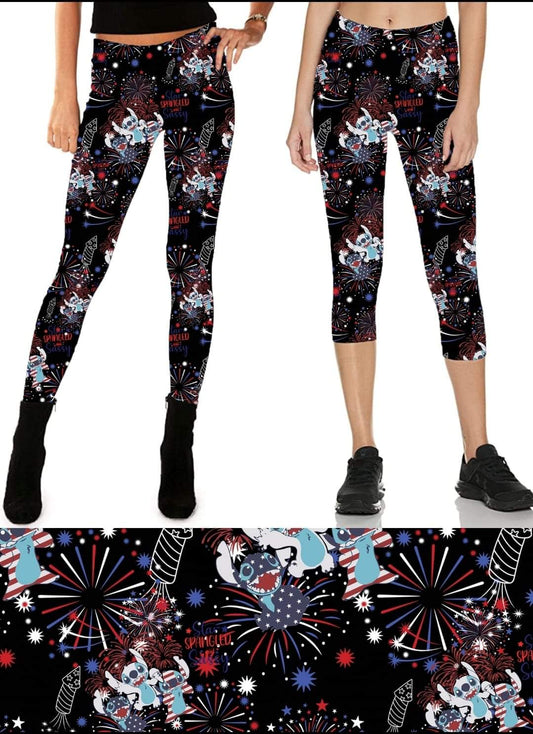 American Blue Alien Leggings,Capris, Lounge Pants, Joggers and shorts