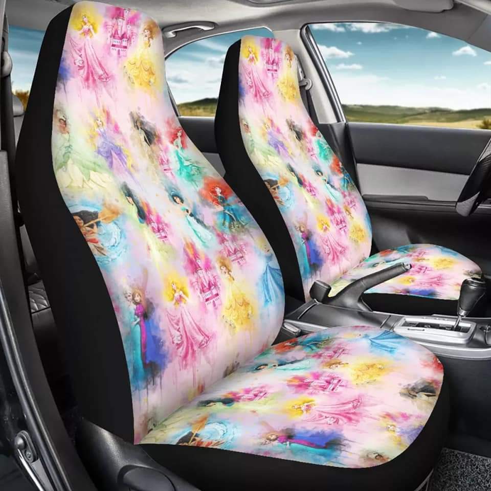 Watercolor Princess Car Seat Covers, Car Matts, or Sunshade