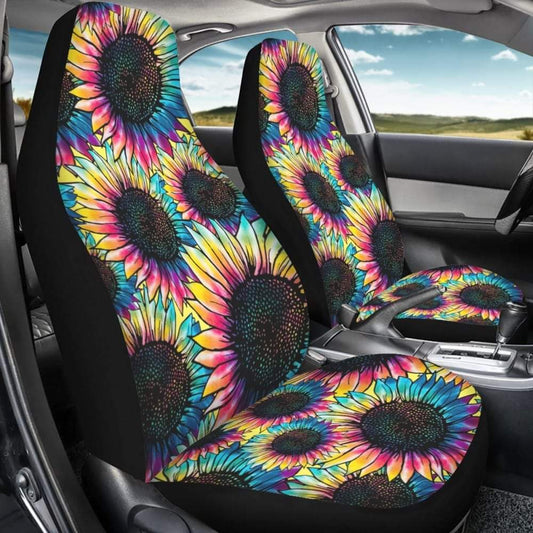 Tie dye Sunflower Car Seat Covers, Car Matts, or Sunshade