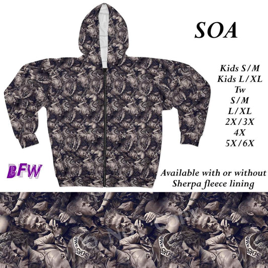 Brotherhood zip up hoodie with or without sherpa fleece lining Preorder #0914