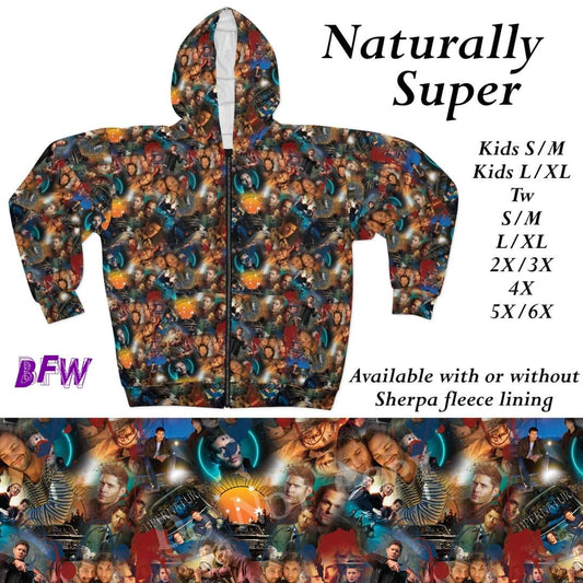 Naturally Super zip up hoodie with or without sherpa fleece lining Preorder #0914