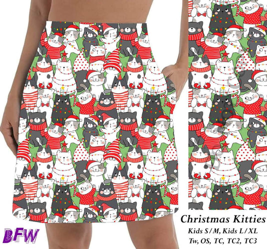 Christmas Kitties Skort