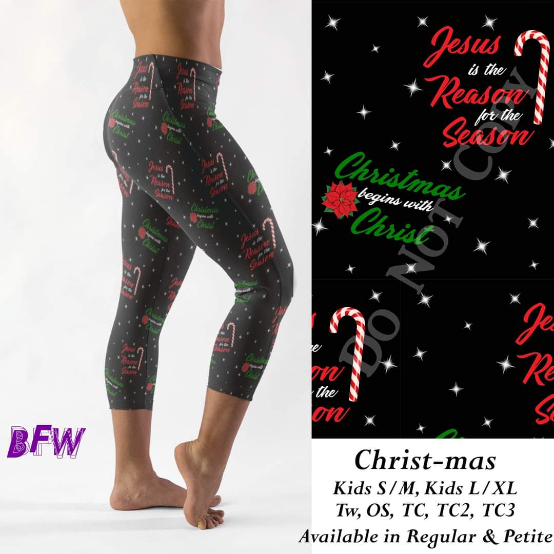 Christ-mas Leggings, Capris, Full and Capri length loungers and joggers Preorder #0925