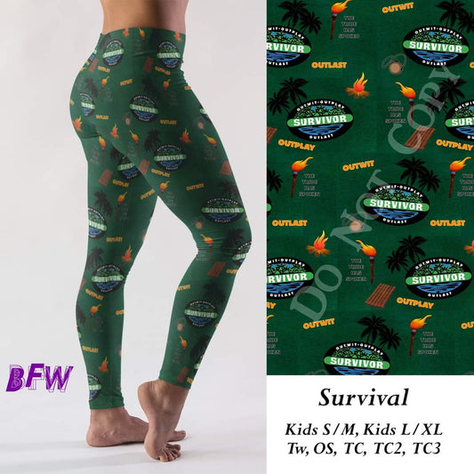 Survivor Leggings, Capris, Full and Capri length loungers and joggers Preorder #0925