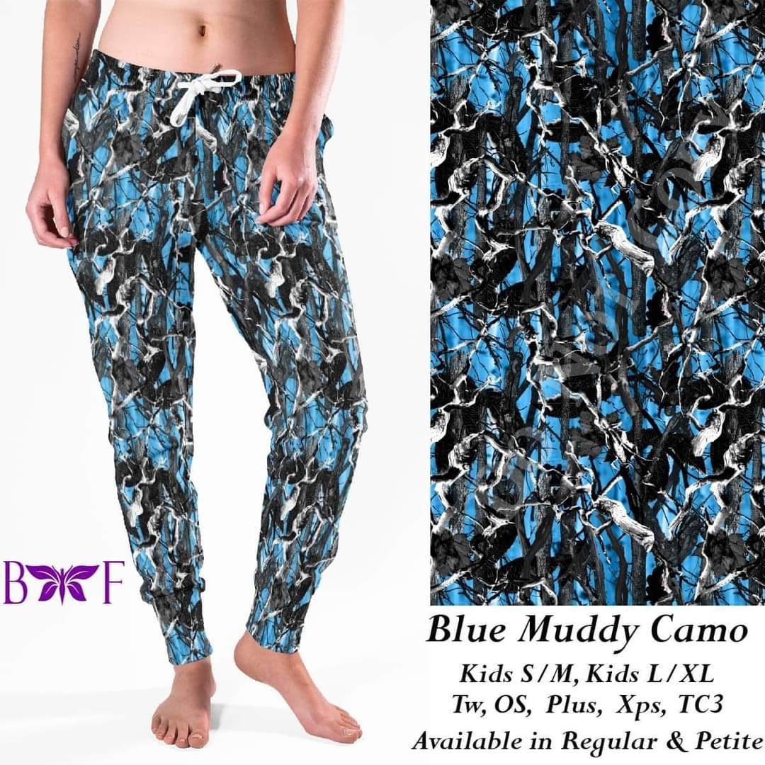 Blue Muddy Camo Leggings and Capri