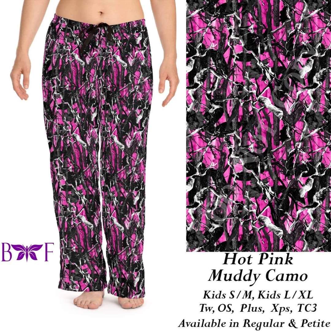 Hot Pink Muddy Camo Loungers & Joggers