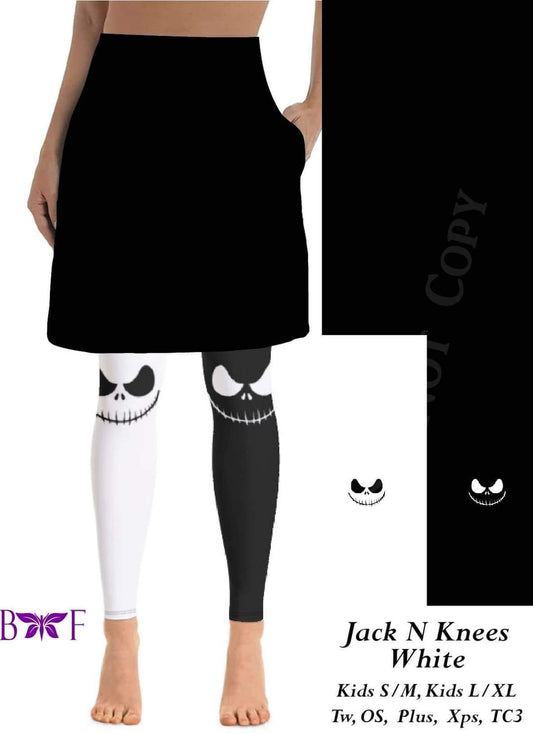 Black skirt white jack skirted leggings preorder #1105