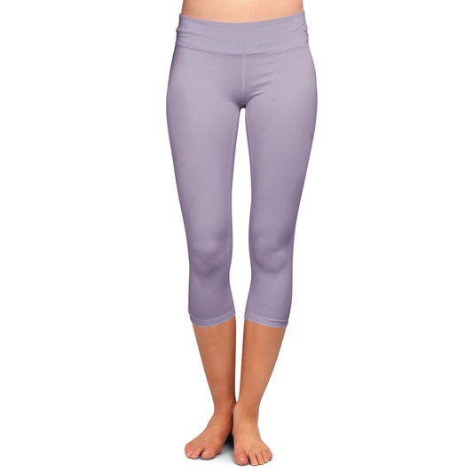 Lilac Capri Length Leggings With Right Side Pocket - In Stock