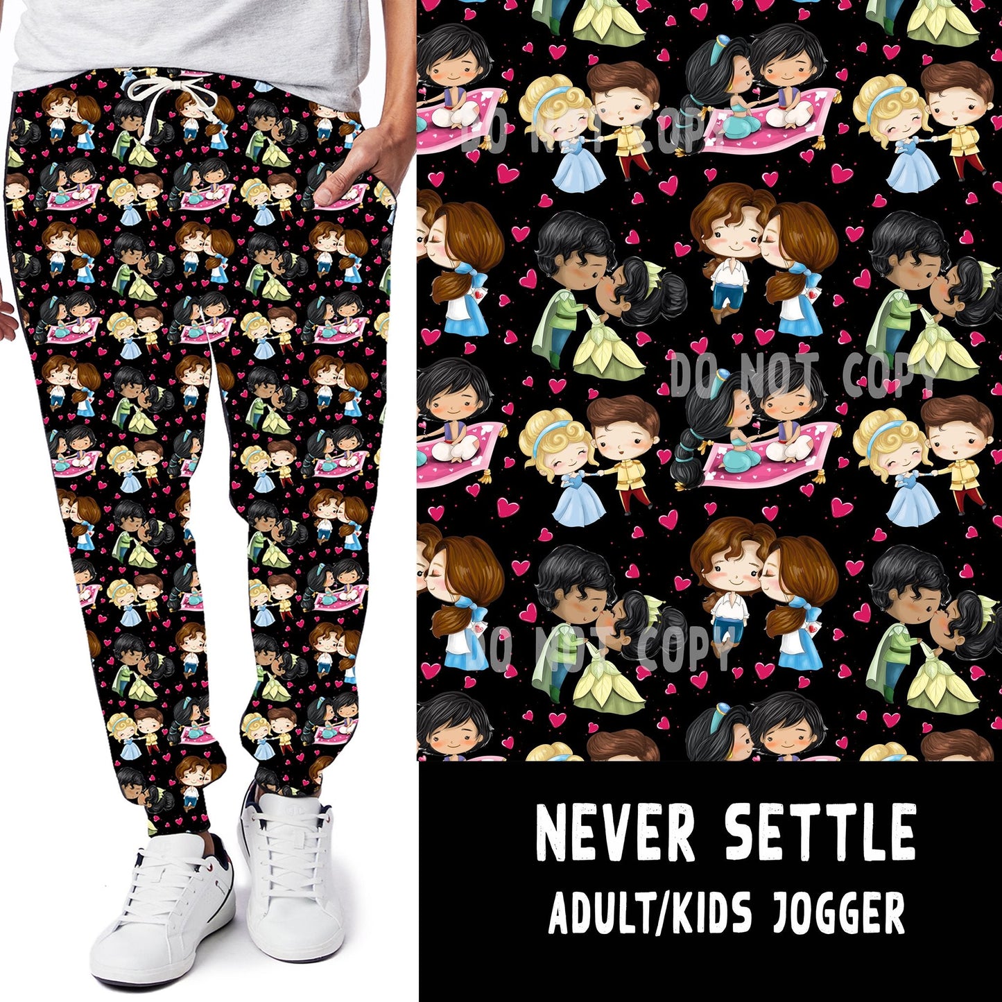 LUCKY IN LOVE-NEVER SETTLE LEGGINGS/JOGGERS