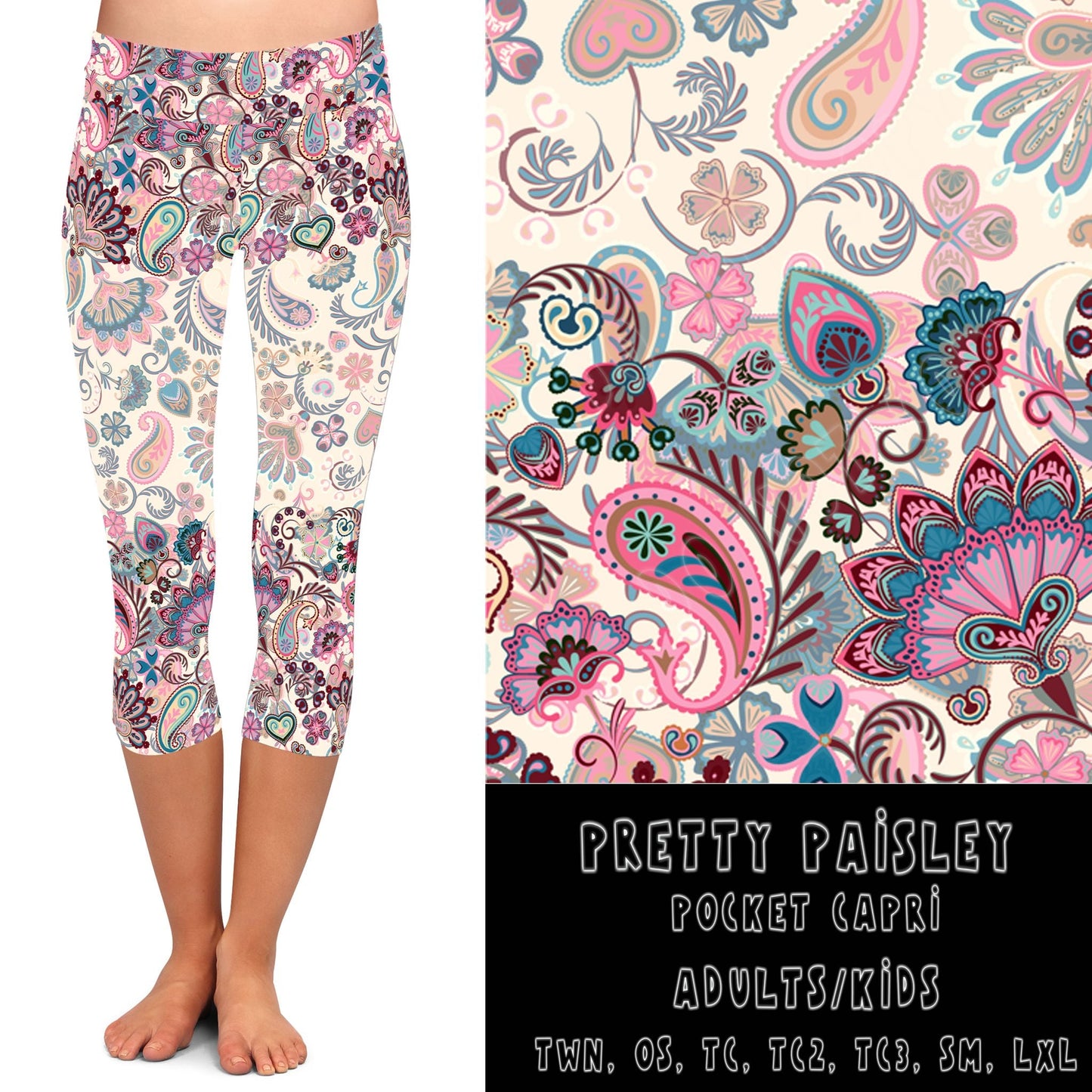 BATCH 67- PRETTY PAISLEY-LEGGINGS/CAPRI/JOGGER/JOGGER CAPRI