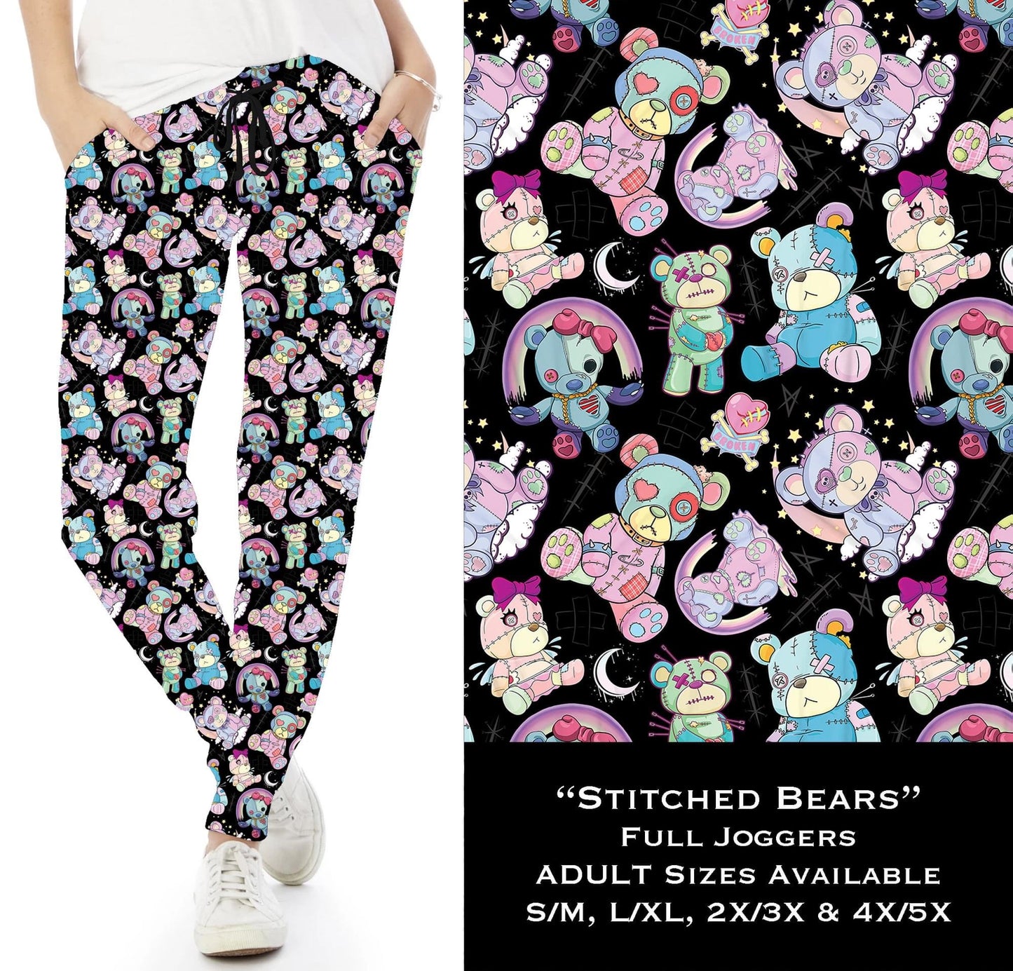 Stitched Bears Joggers