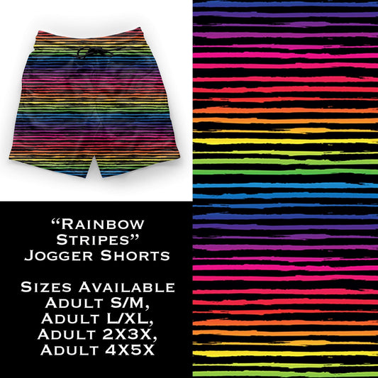 Rainbow Stripes Jogger Shorts