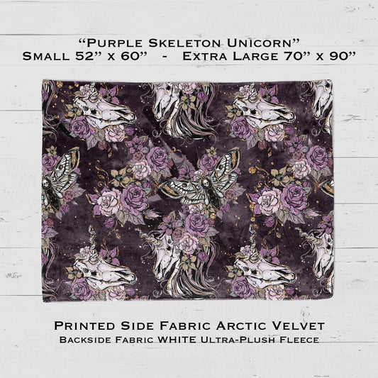Purple Skeleton Unicorn - Blanket