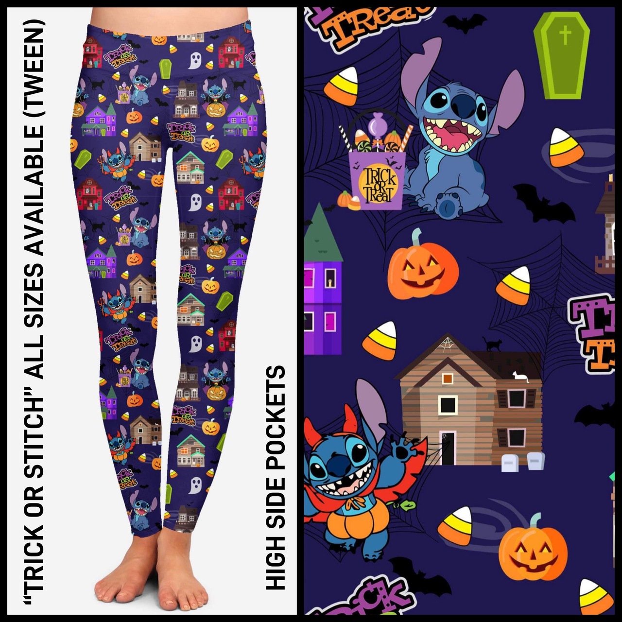 RTS - Trick or Stitch Leggings with Pockets