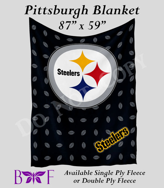 Pittsburgh 59"x87" soft blanket also available with sherpa fleece
