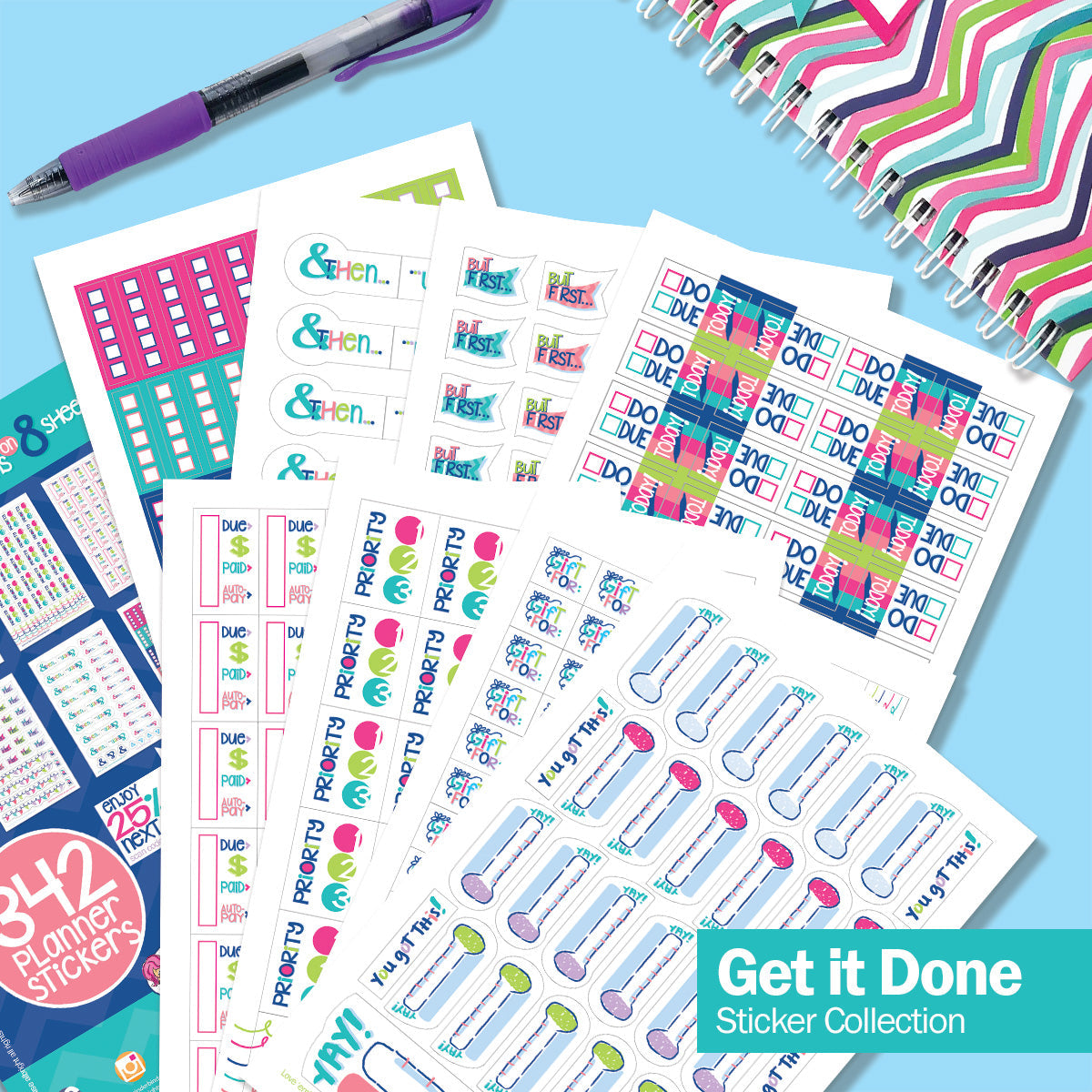 Best Planner Stickers | Family, Work, To-Dos, Events, Goals | 8 Styles