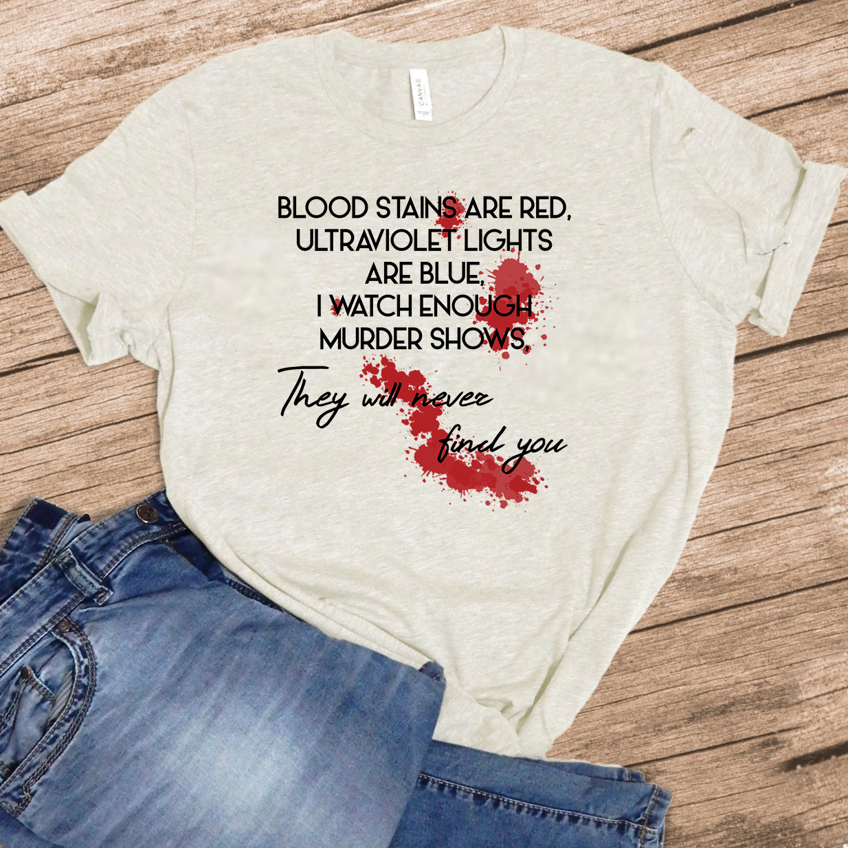 Blood Stains Are Red - Oatmeal tee