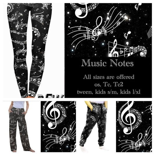 Musical Notes Leggings, Capris, Lounge Pants and Joggers