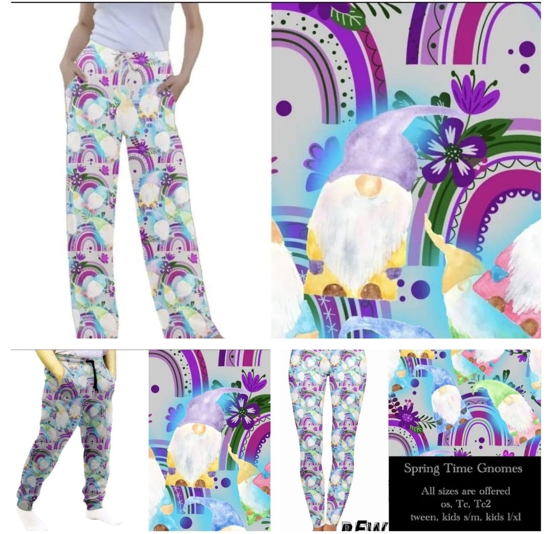 Springtime Gnome Leggings, Capris, Lounge Pants and Joggers