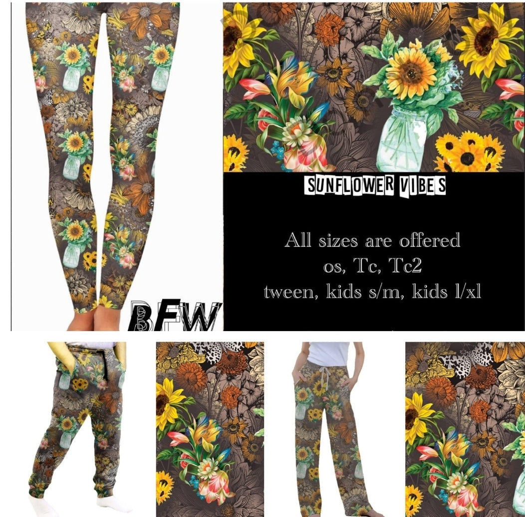 Sunflower Vibes Leggings, Capris, Lounge Pants and Joggers