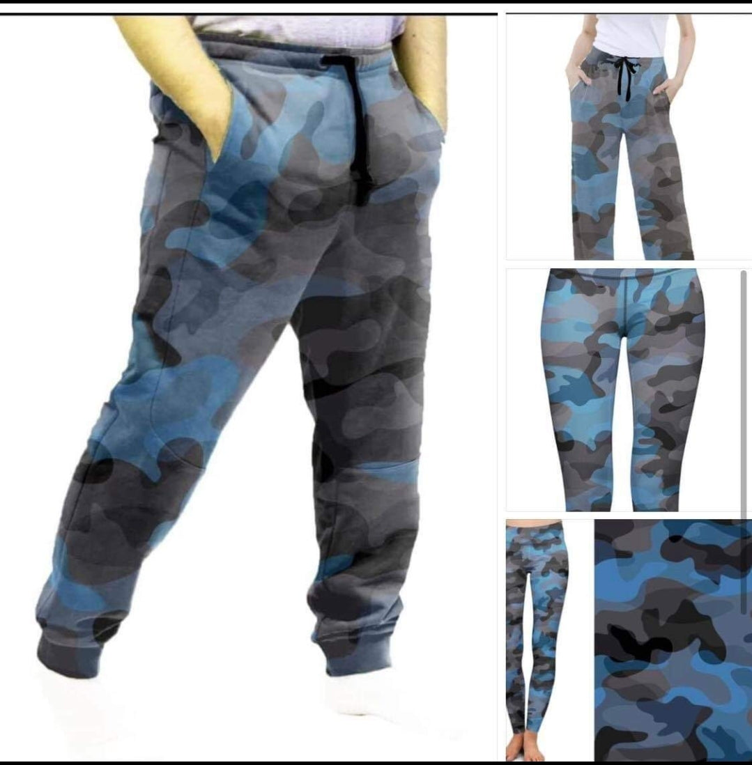 Blue Camo Leggings, Capris, Lounge Pants and Joggers