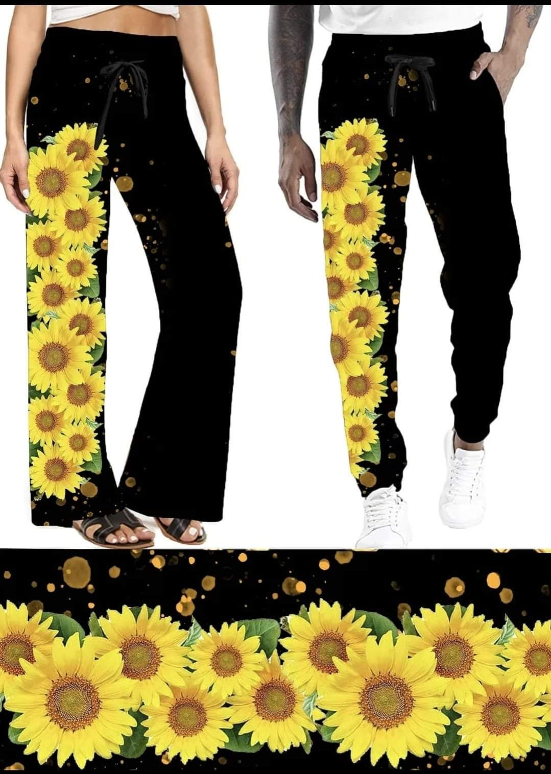 Sunflower Spree Leggings,Capris, Lounge Pants, Joggers and shorts