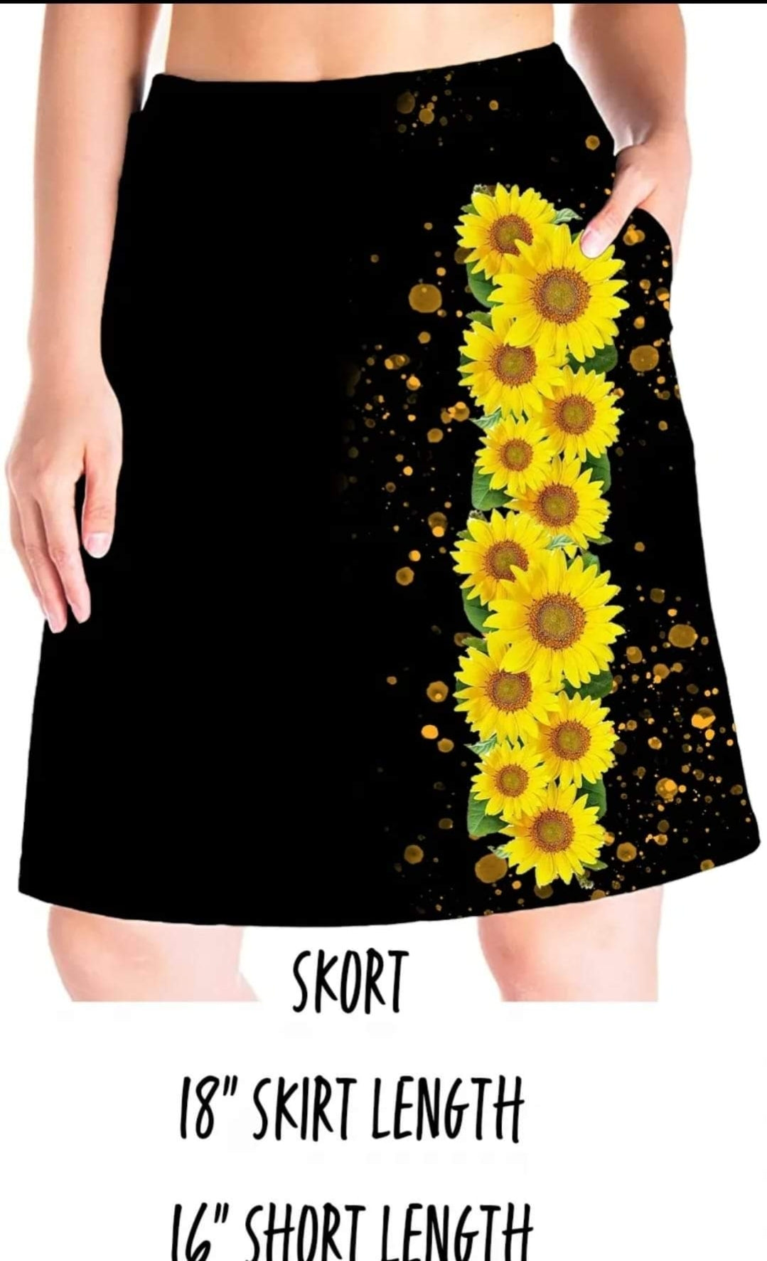 Sunflower Spree skort with pockets