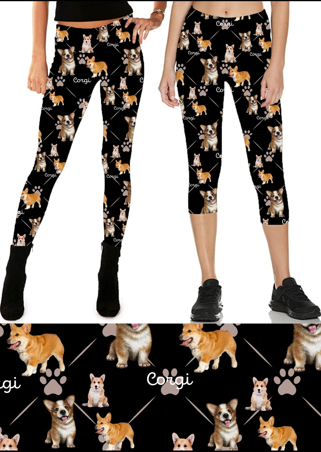 Corgi Leggings,Capris, Lounge Pants, Joggers and shorts  Preorder #0406