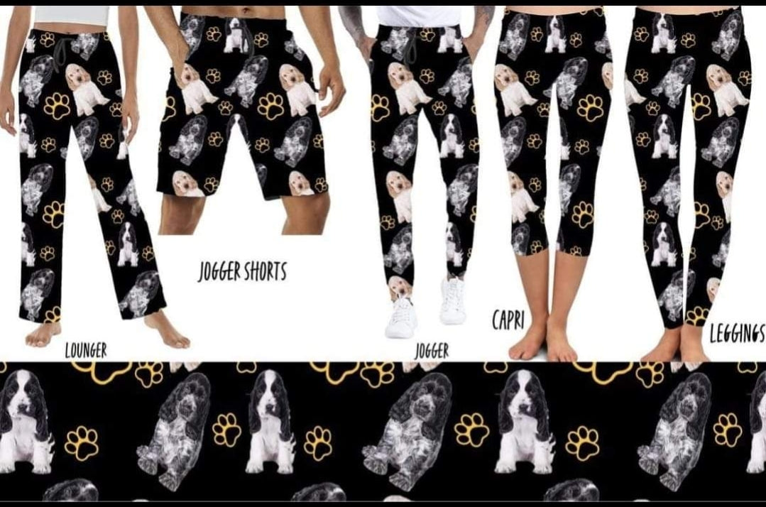 Spaniel Dogs Leggings,Capris, Joggers