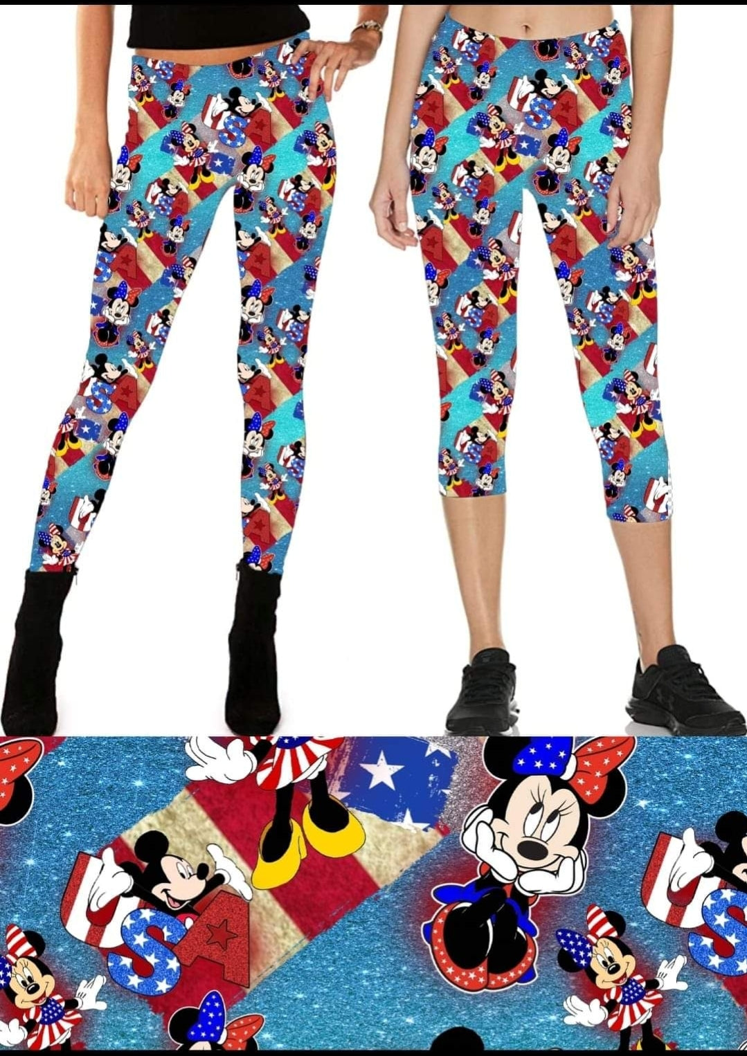 Patriotic Mouse Leggings,Capris, Lounge Pants, Joggers and shorts