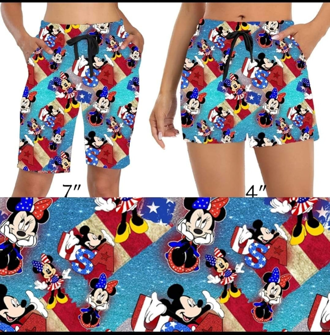 Patriotic Mouse Leggings,Capris, Lounge Pants, Joggers and shorts