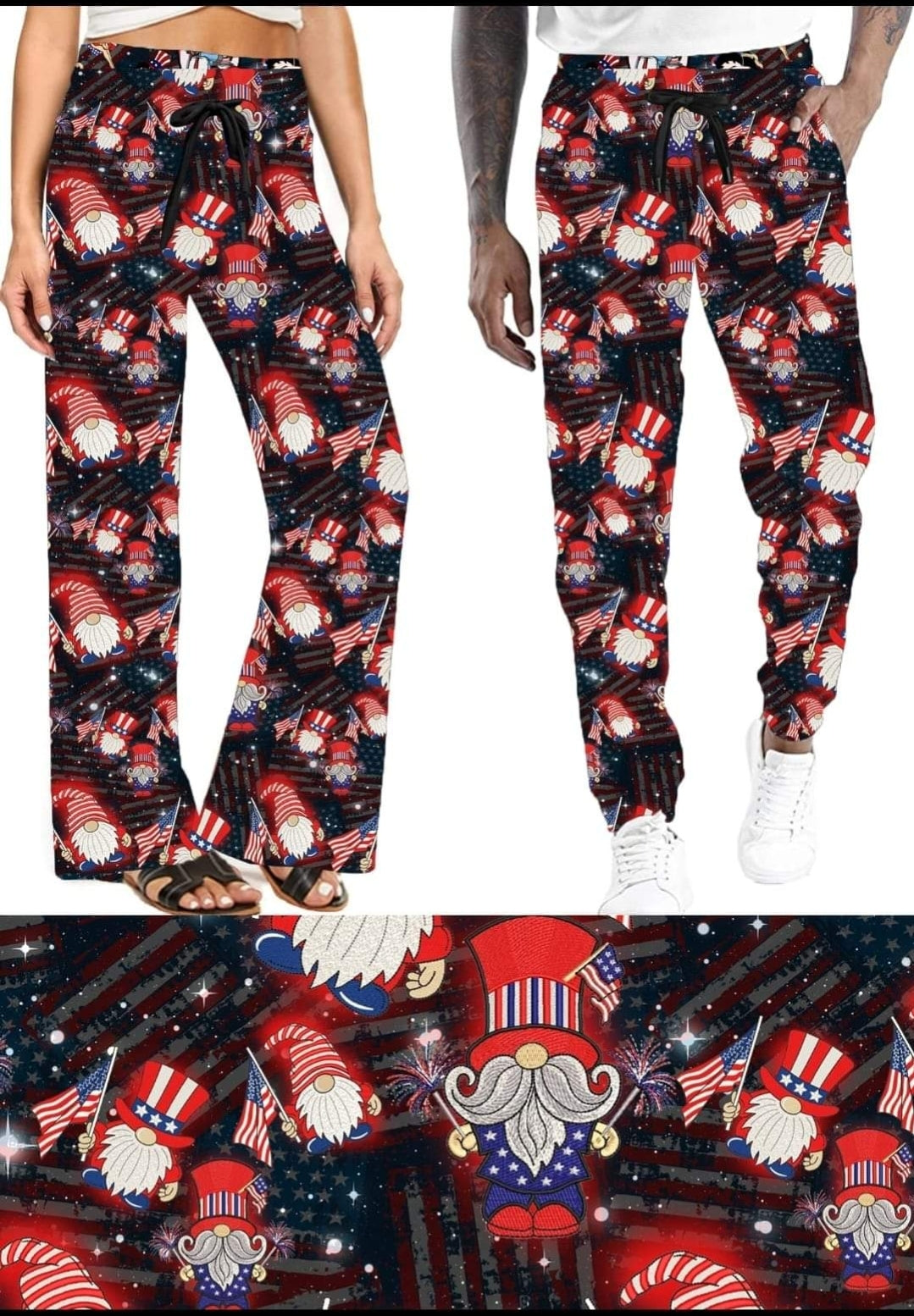 Patriotic Gnome Leggings,Capris, Joggers, shorts