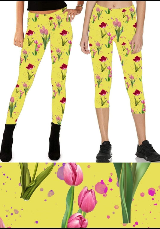 Tulips Leggings,Capris, Lounge Pants, Joggers and shorts