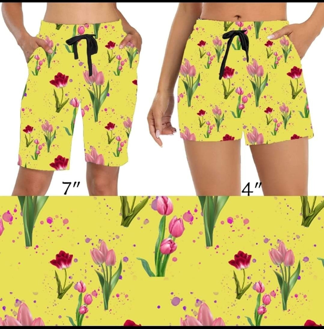 Tulips Leggings,Capris, Lounge Pants, Joggers and shorts