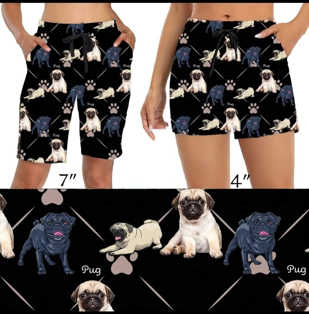 Pug leggings, capris and joggers