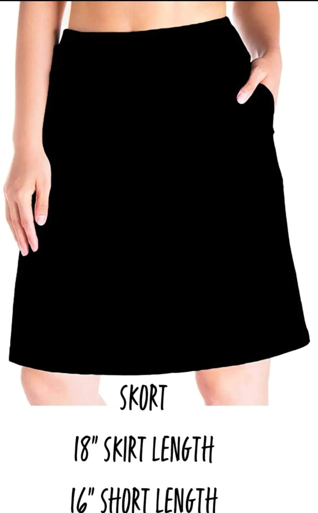 Solid Black Skort