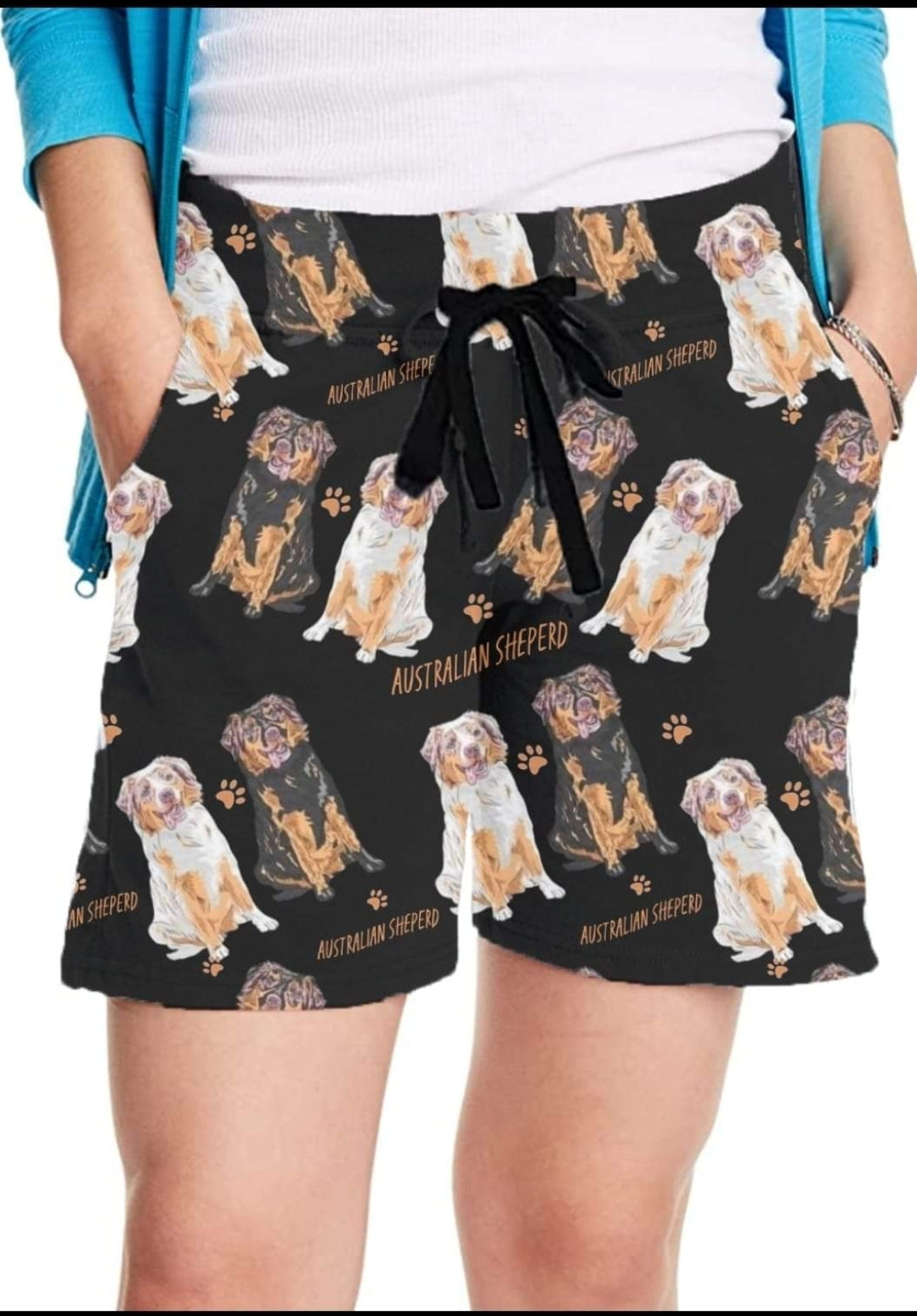 Australian Shepherd Leggings, Capri Joggers and shorts