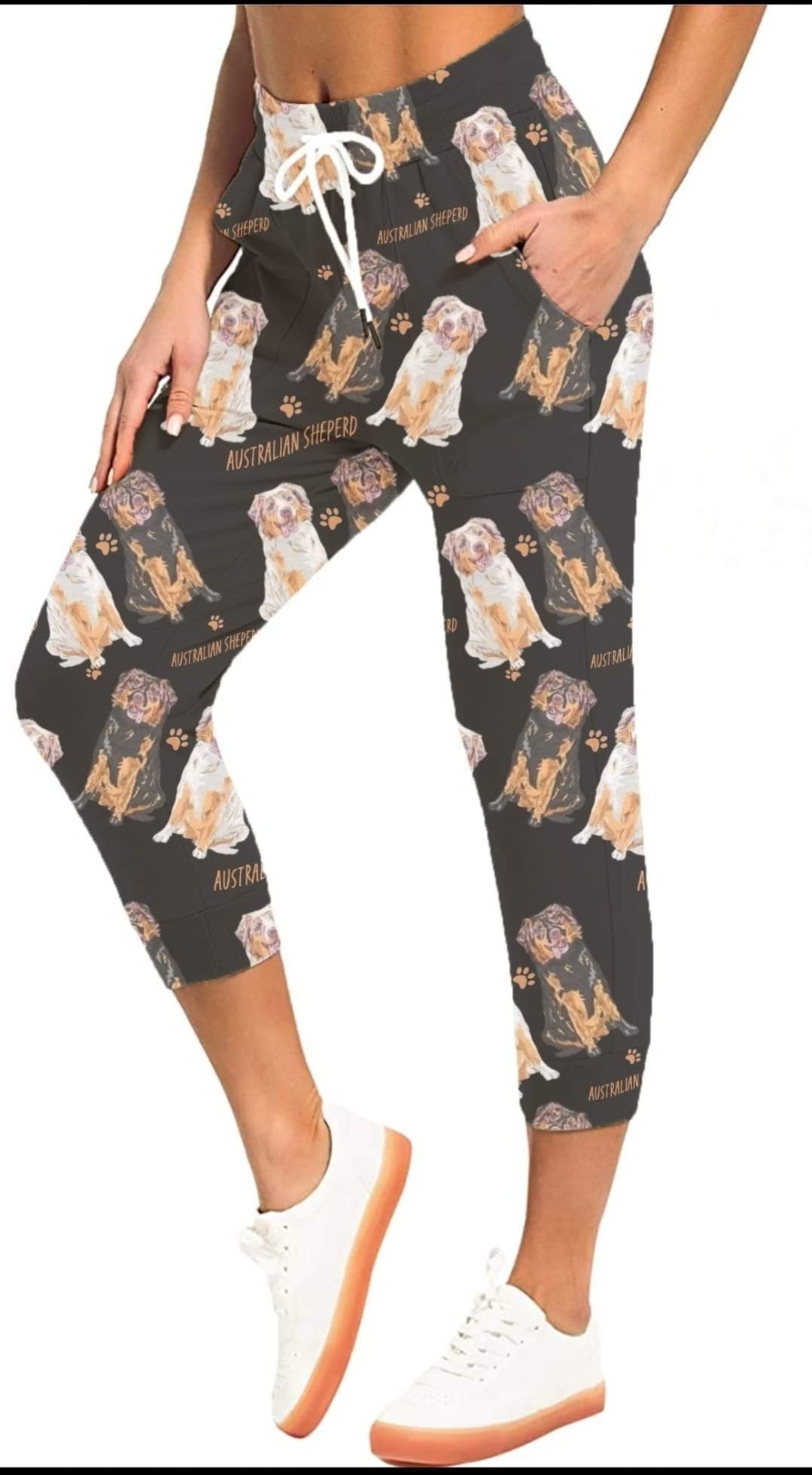 Australian Shepherd Leggings, Capri Joggers and shorts