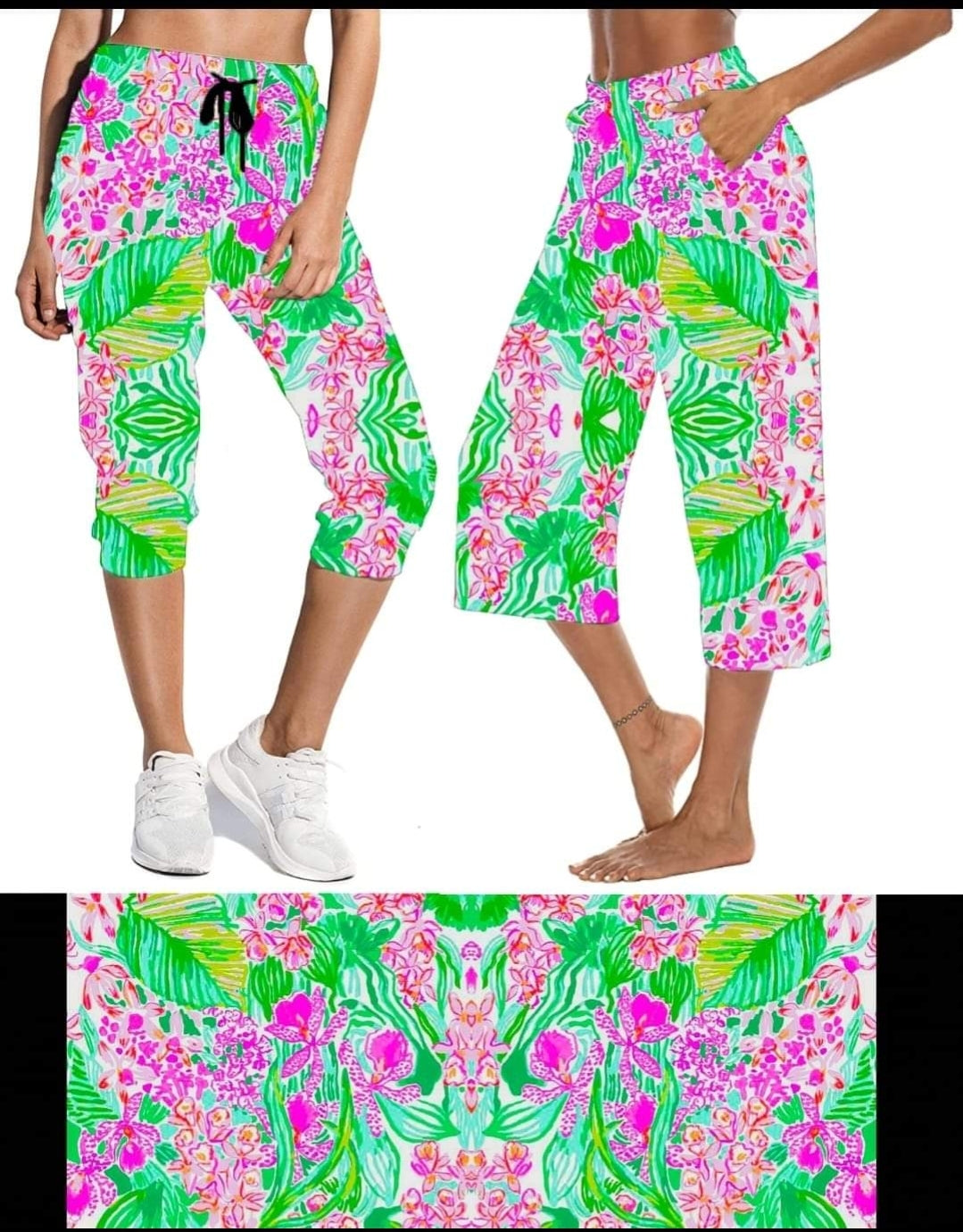 Floral Forest leggings,Capris, Lounge Pants, Joggers and shorts