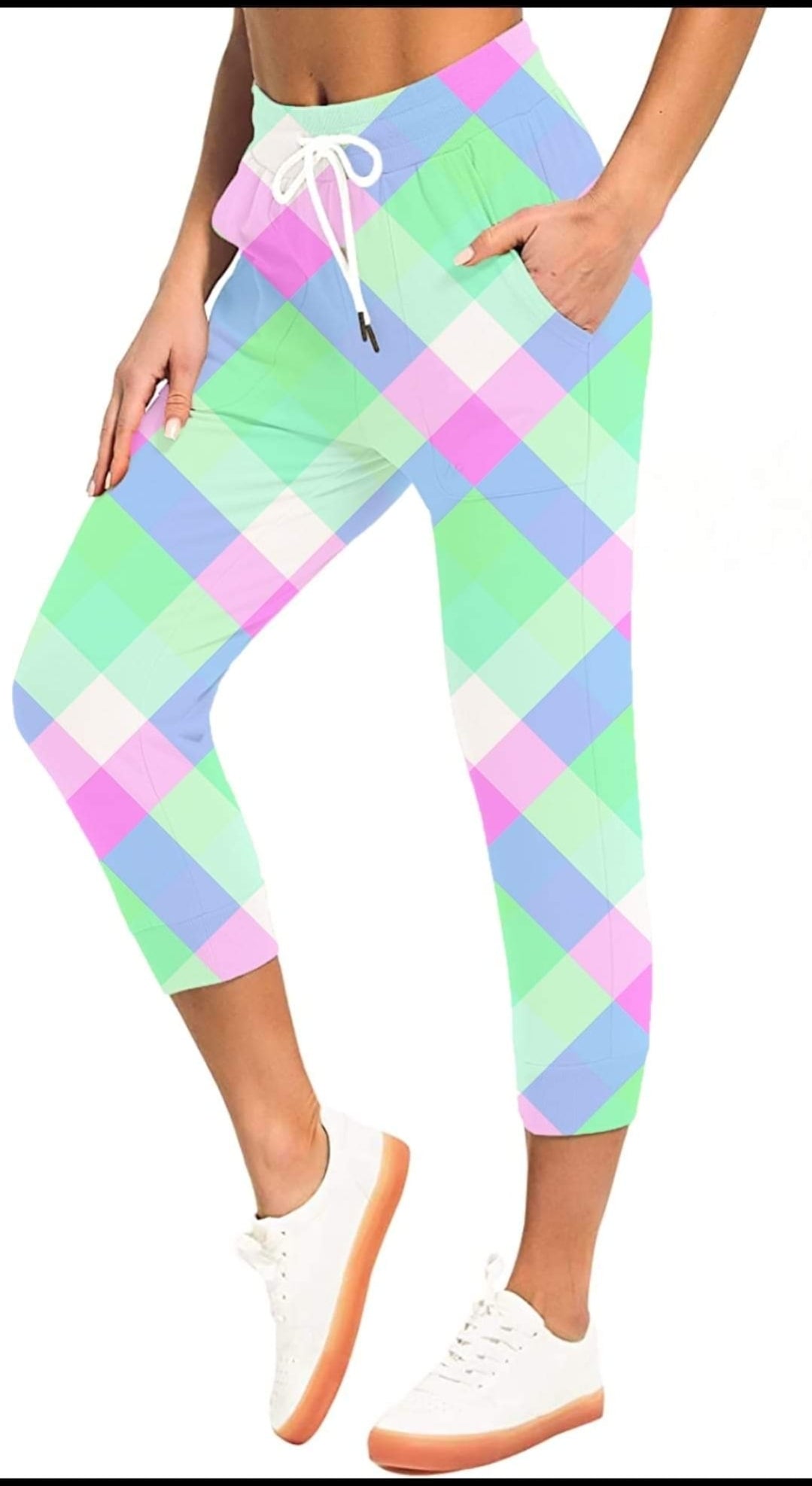 Summer Plaid #1  Leggings,Capris, Lounge Pants, Joggers and shorts  Preorder #0612